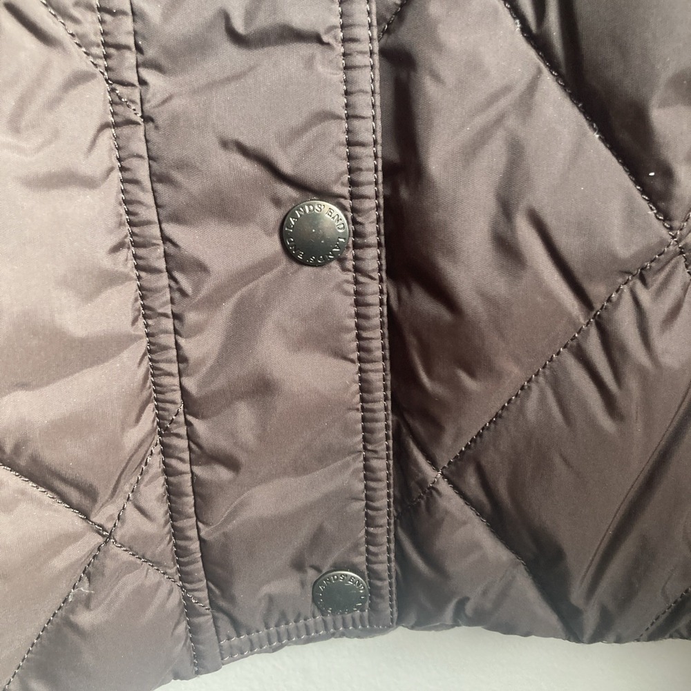 Lands Quilted Puffer Vest Zip Front Pockets Women's Size‎ XL 18 Brown Warm - Picture 2 of 5
